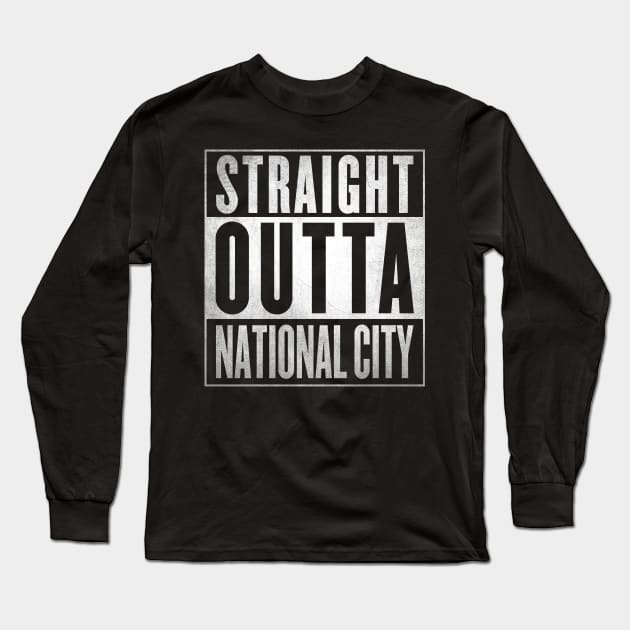 Straight Outta National City Long Sleeve T-Shirt by fenixlaw